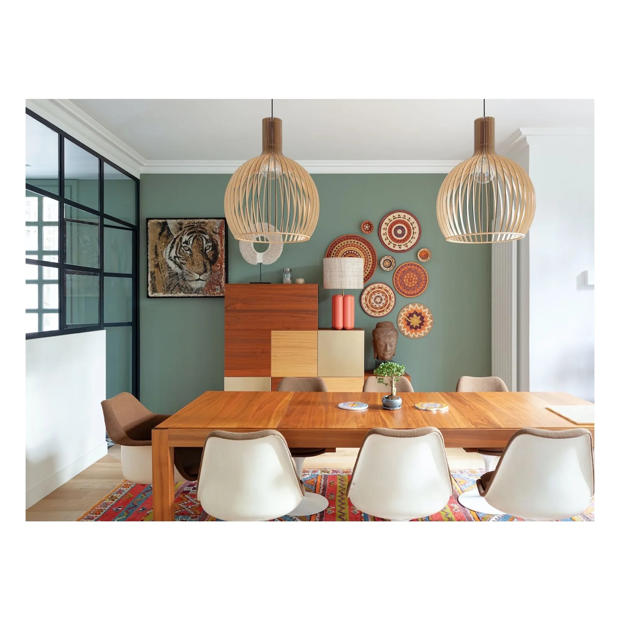 Cosin - Rattan Table Lamp Charlotte with Lampshade | Coral