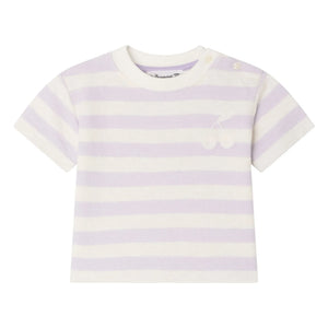 Bonpoint - Cherry Stripe T-shirt | Ecru
