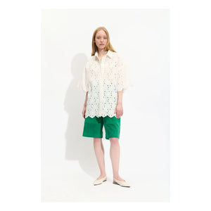 BELLEPIECE - Pio Cotton Embroidered Blouse | White