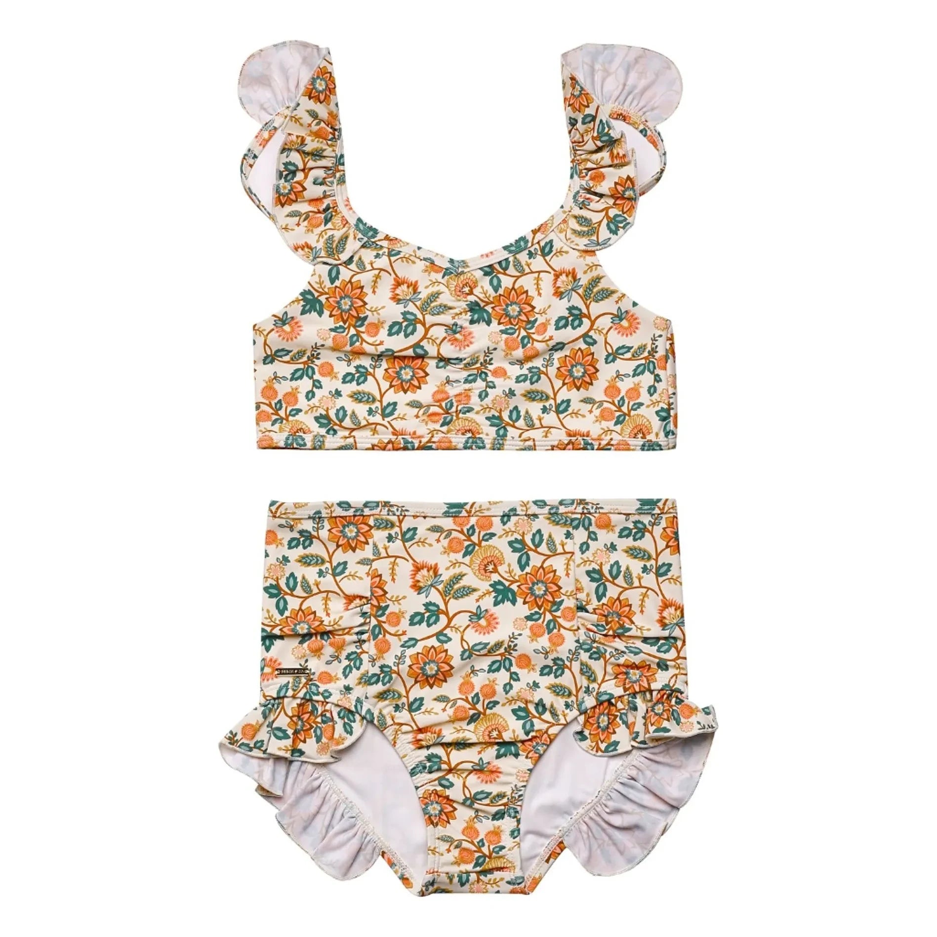 Grech & Co - Floral Ruffled Two-Piece Swimsuit, Recycled Fibers | Ecru