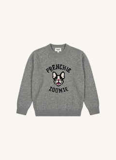 Finger in the nose - Sally Frenchie Merino Wool Sweater | Grey Melange