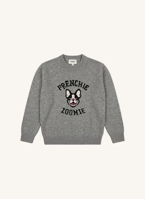 Finger in the nose - Sally Frenchie Merino Wool Sweater | Grey Melange