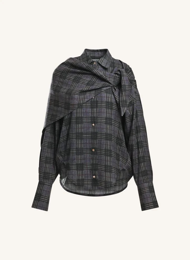 Essentiel Antwerp - Kiss Oversized Shawl Shirt | Grey