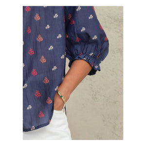 M.A.B.E. - Auden Cotton Blouse | Navy Blue