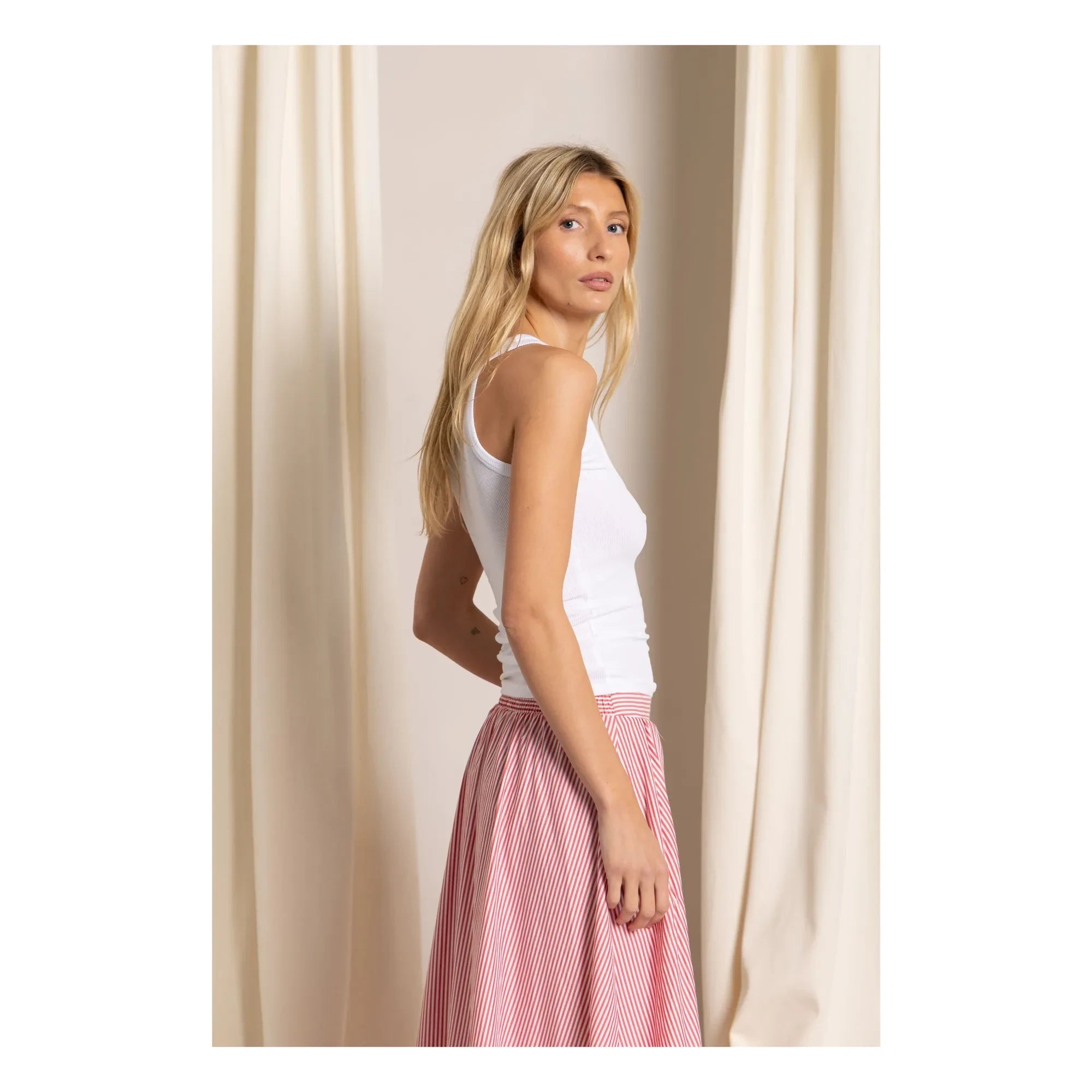 Smallable Woman - Perla Ribbed Tank Top | White