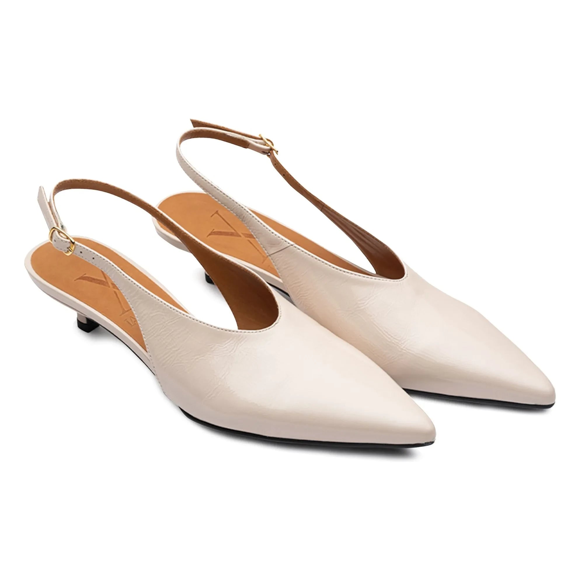Lachoix - Robin Leather Slingback Shoes | Nude