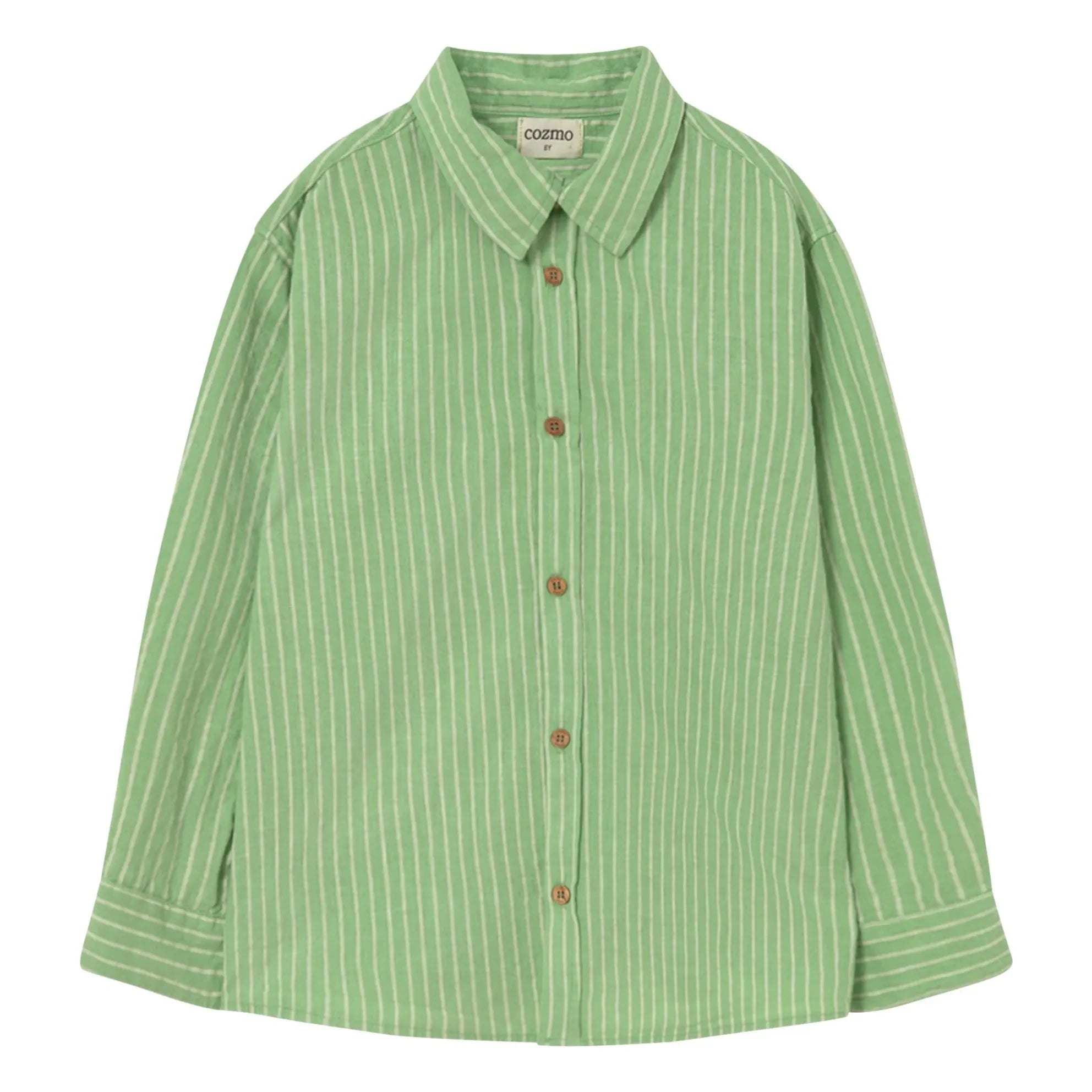 Cozmo - Eric Striped Shirt | Meadow Green
