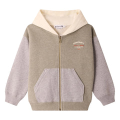 Bonpoint - Elroy Organic Cotton Chiné Hooded Zip-Up Sweatshirt | Khaki
