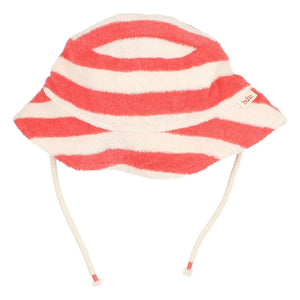 Búho - Organic Cotton Striped Hat Towel | Red