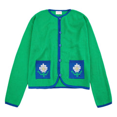 Bobo Choses - Pixel Daisy Organic Cotton Cardigan | Green