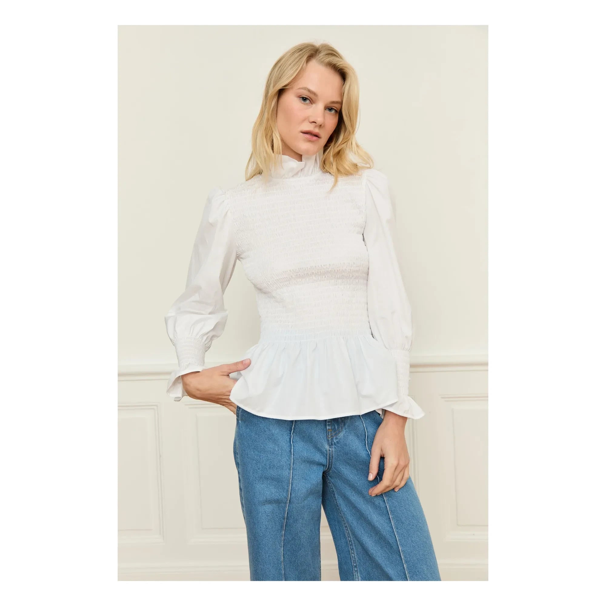 Maria de la Orden - Aleria Blouse | White