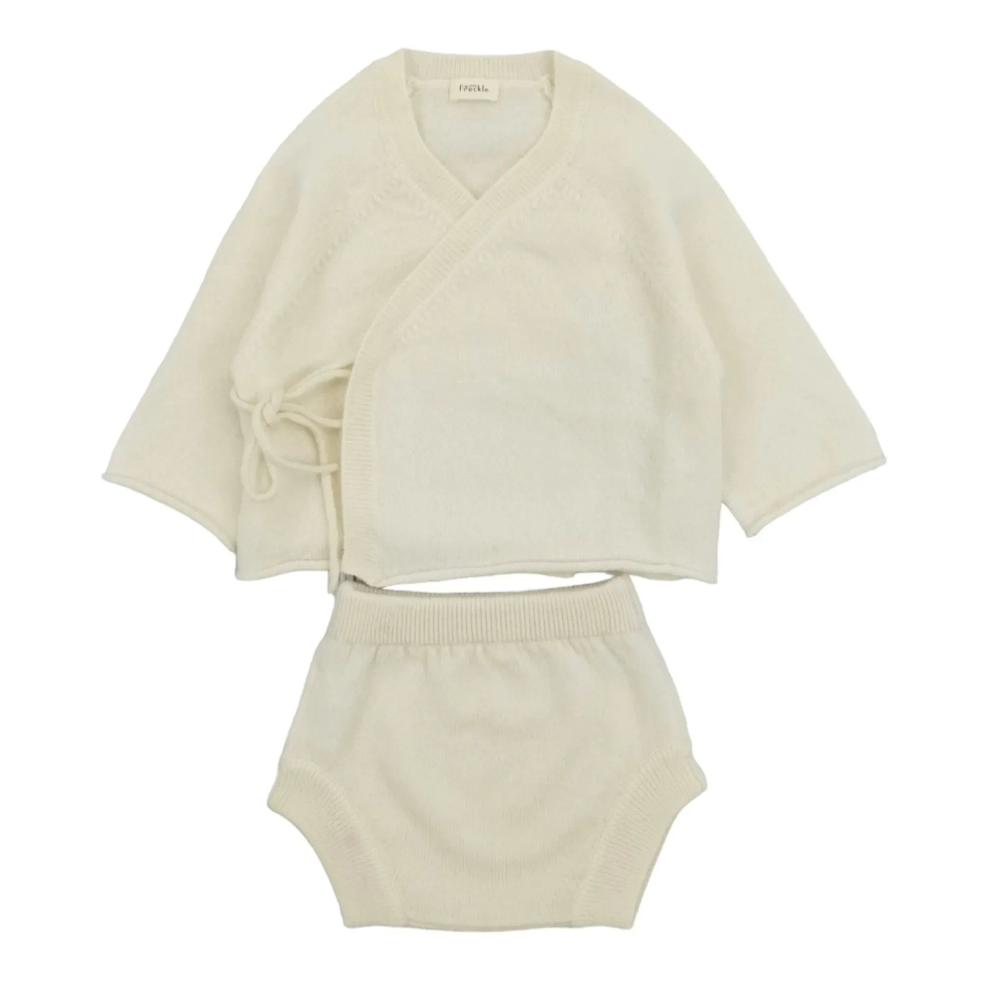 My Little Freckle - Organic Cashmere Bloomer + Wrap Cardigan Set | Ivory