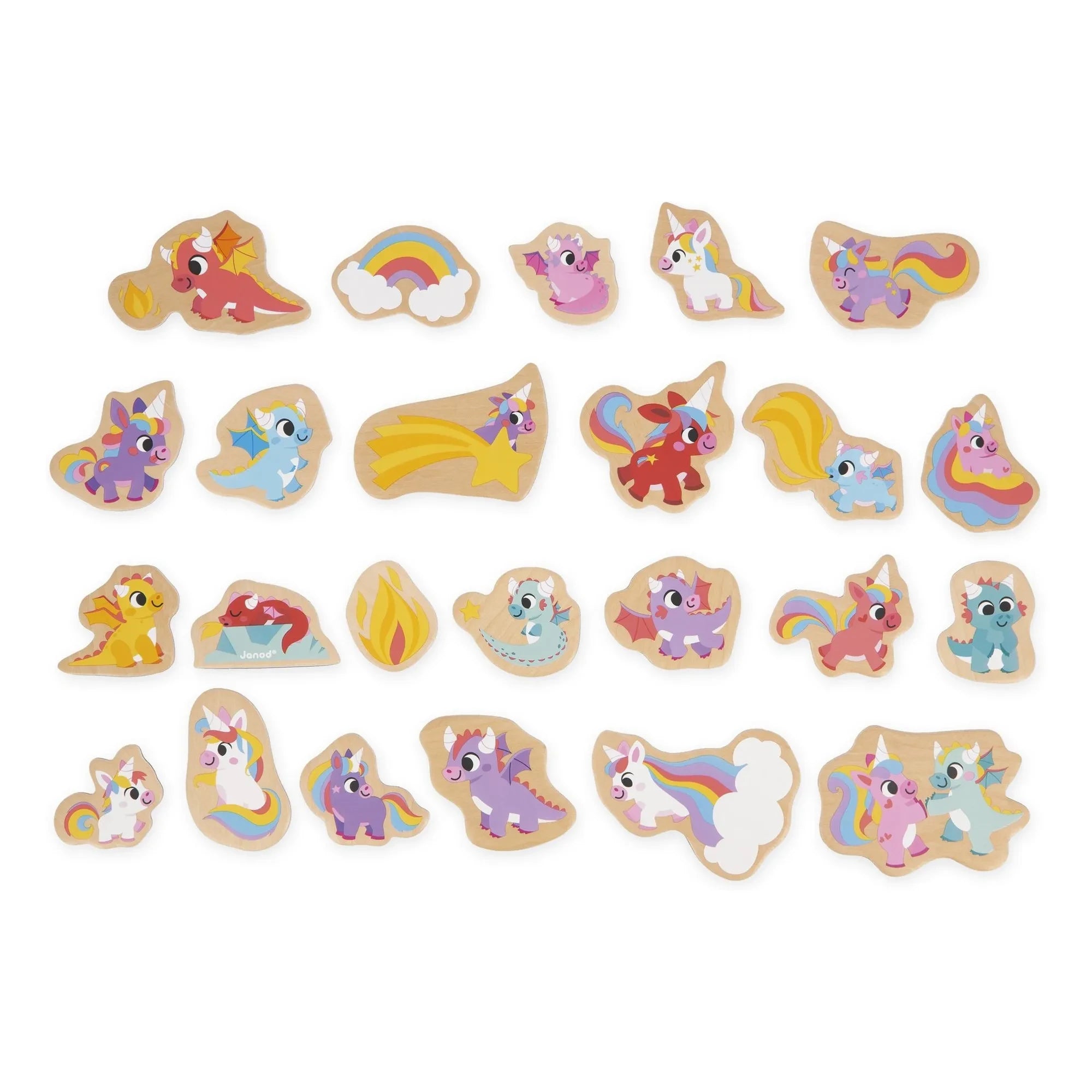 Janod - Magnets - Unicorns and Dragons - 24 Pieces