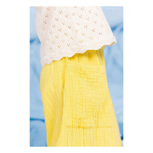 Bonton - Lauren Cotton Gauze Pocket Trousers | Yellow