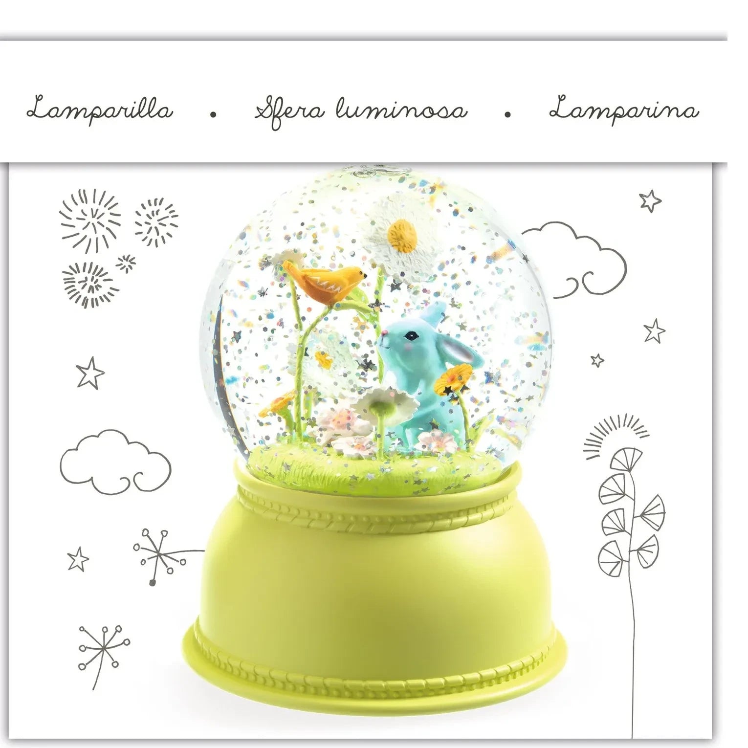 Djeco - Rabbit Snow Globe Night Light