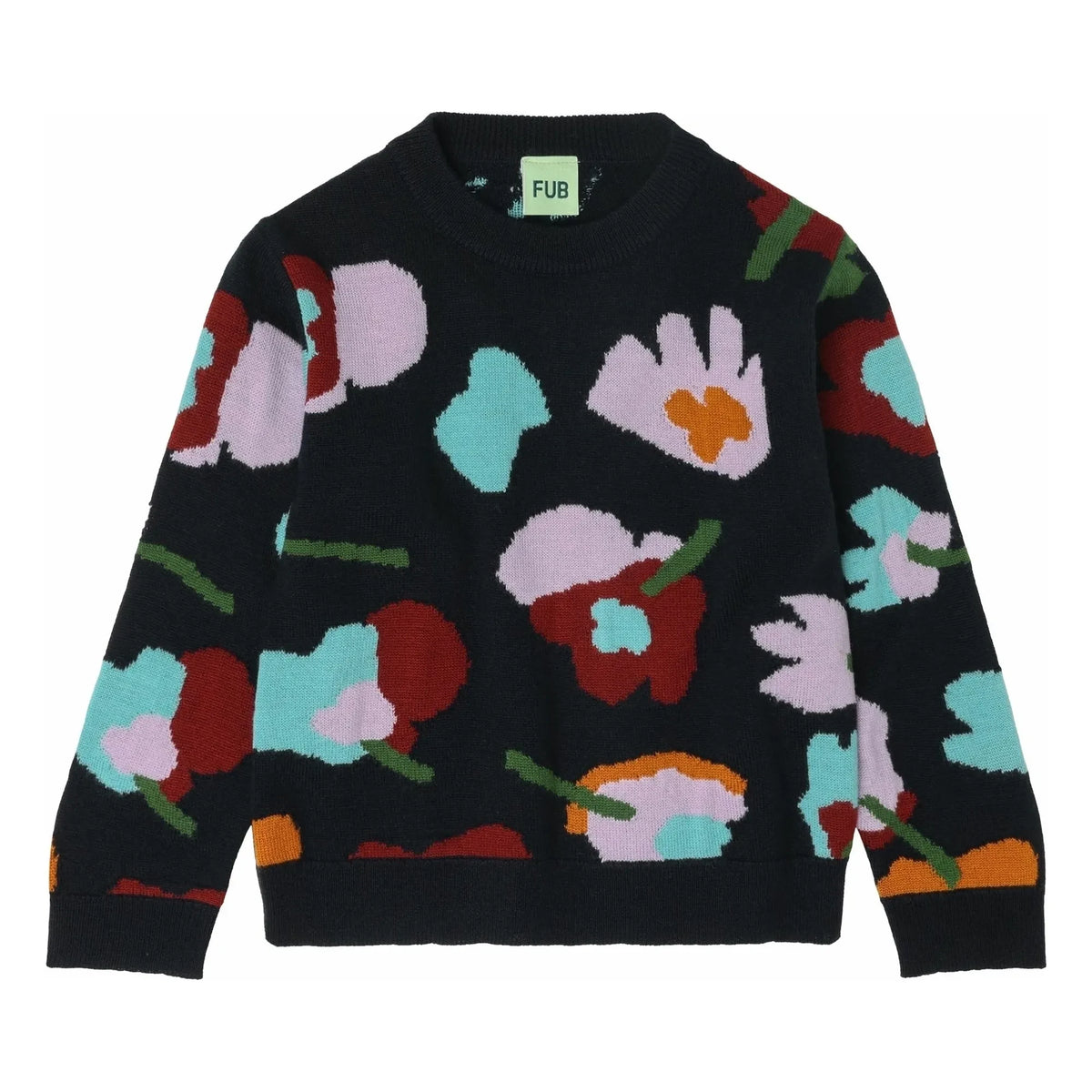 FUB - Jacquard Merino Wool Sweater | Navy