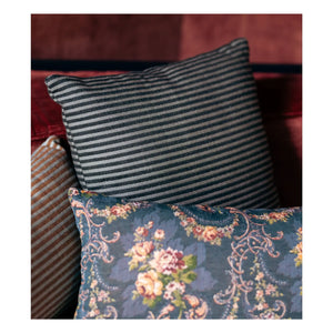 The Socialite Family - Striped Fabric Carino Square Pillow | Night Blue