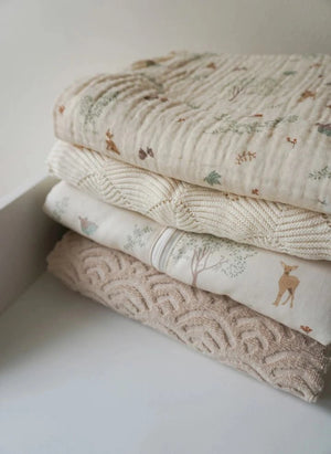 Cam Cam - Woodland Muslin Blanket | Ecru