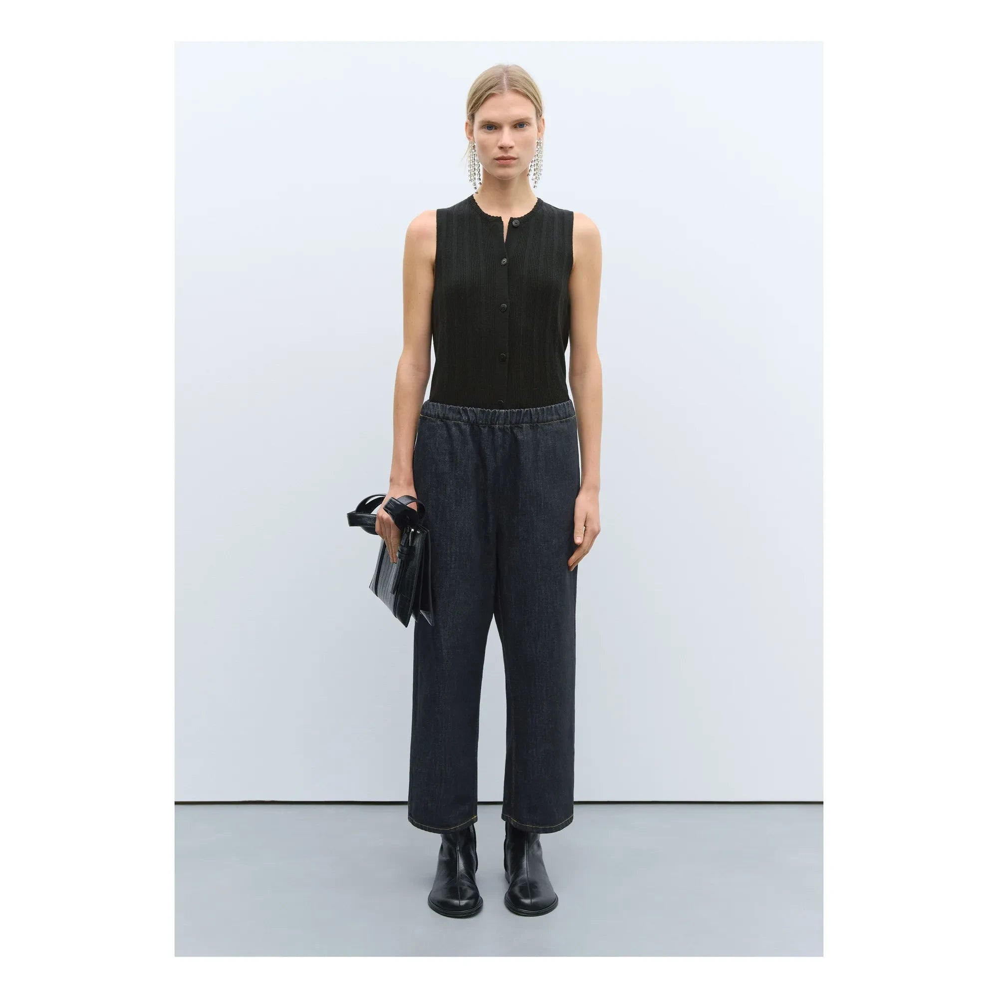 Cordera - Comfortable Elastic Waist Jeans Organic Cotton | Black
