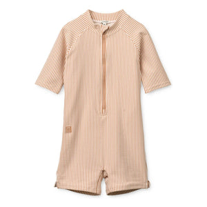 Liewood - Max Striped Seersucker UV Protection Swimsuit Jumpsuit Recycled Fiber | Pink