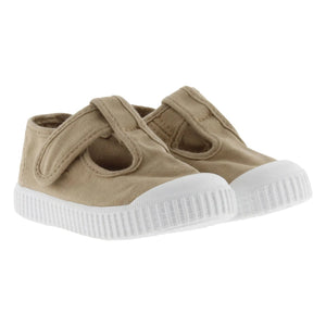 Victoria - Distressed Sneakers Sandalia Canvas | Camel
