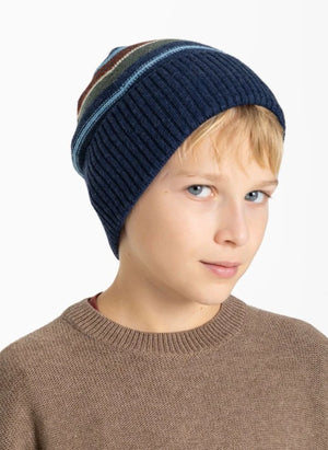 Smallable Kid - Miro Striped Wool Beanie | Blue