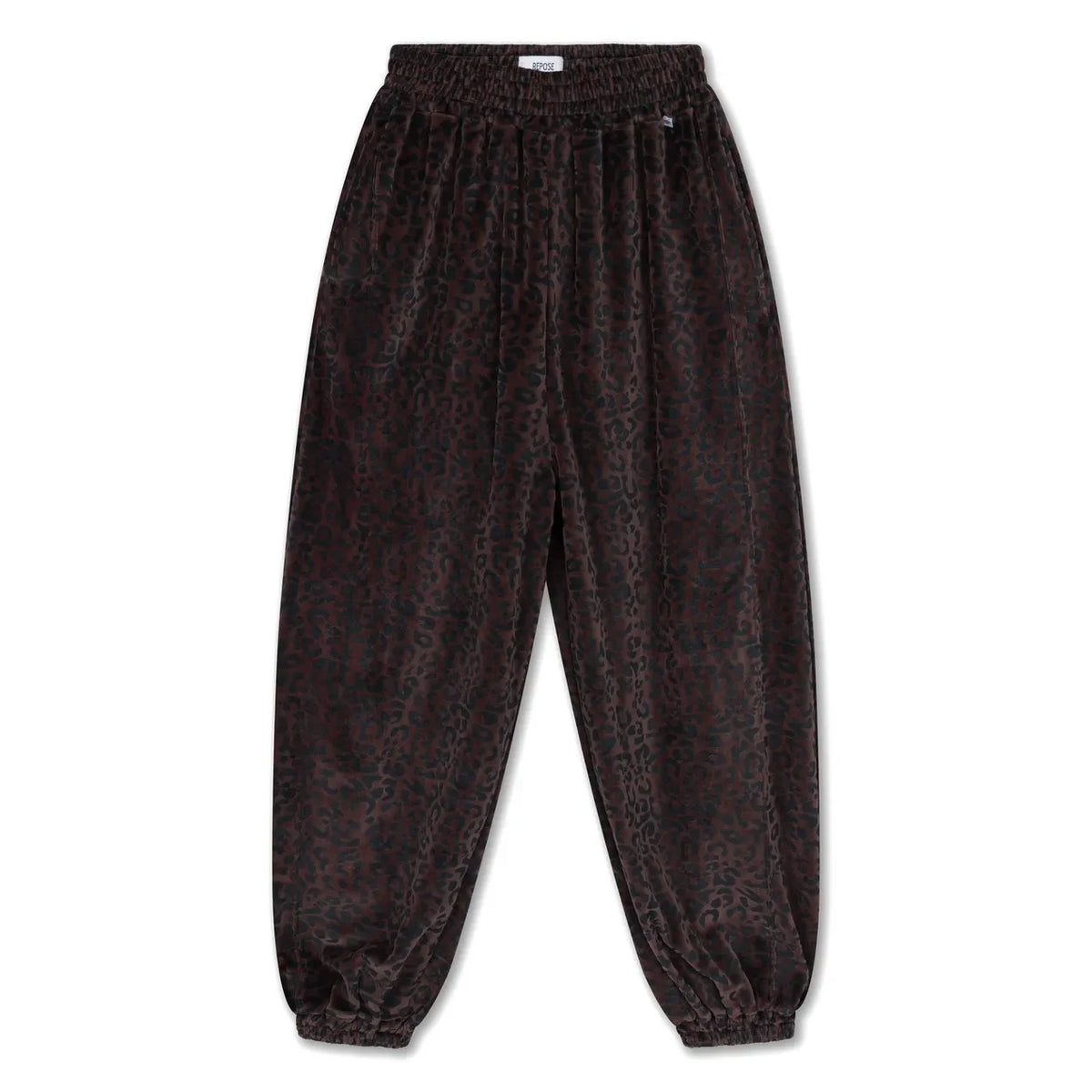 Repose AMS - Organik Pamuk Leopar Desenli Jogger Pantolon | Kahverengi