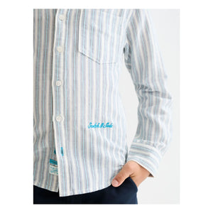 Scotch & Soda - Striped Linen Shirt | Light Blue