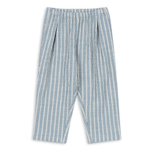Konges Sløjd - Elliot Striped Organic Cotton Trousers | Blue