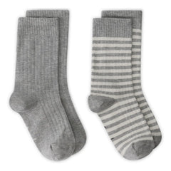 Gray Label - 2 Pairs Organic Cotton Socks Set | Heather Gray