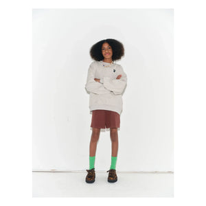 Main Story - Organic Cotton Bubble Sweat | Heather White