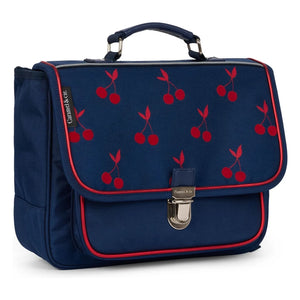 Caramel & Cie - Velvet Cherry Small Handbag | Navy Blue