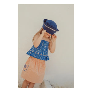 THE LiTTLE POETS - Rosalia Nature Organik Pamuk Crop Top | Kraliyet mavisi