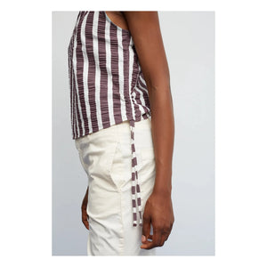 Dr Bloom - Travel Striped Blouse | Aubergine