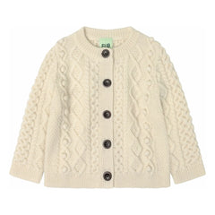FUB - Aran Merino Wool Baby Cardigan | Ecru