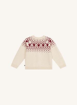 Petit Bateau - Kalp Yün Yelek | Ecru