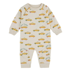 Emile et Ida - Organic Cotton Taxis Fleece Romper | Cream