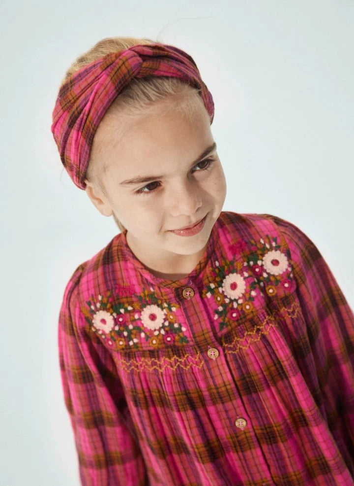 Louise Misha - Julie Carreaux Organic Cotton Headband | Fuchsia