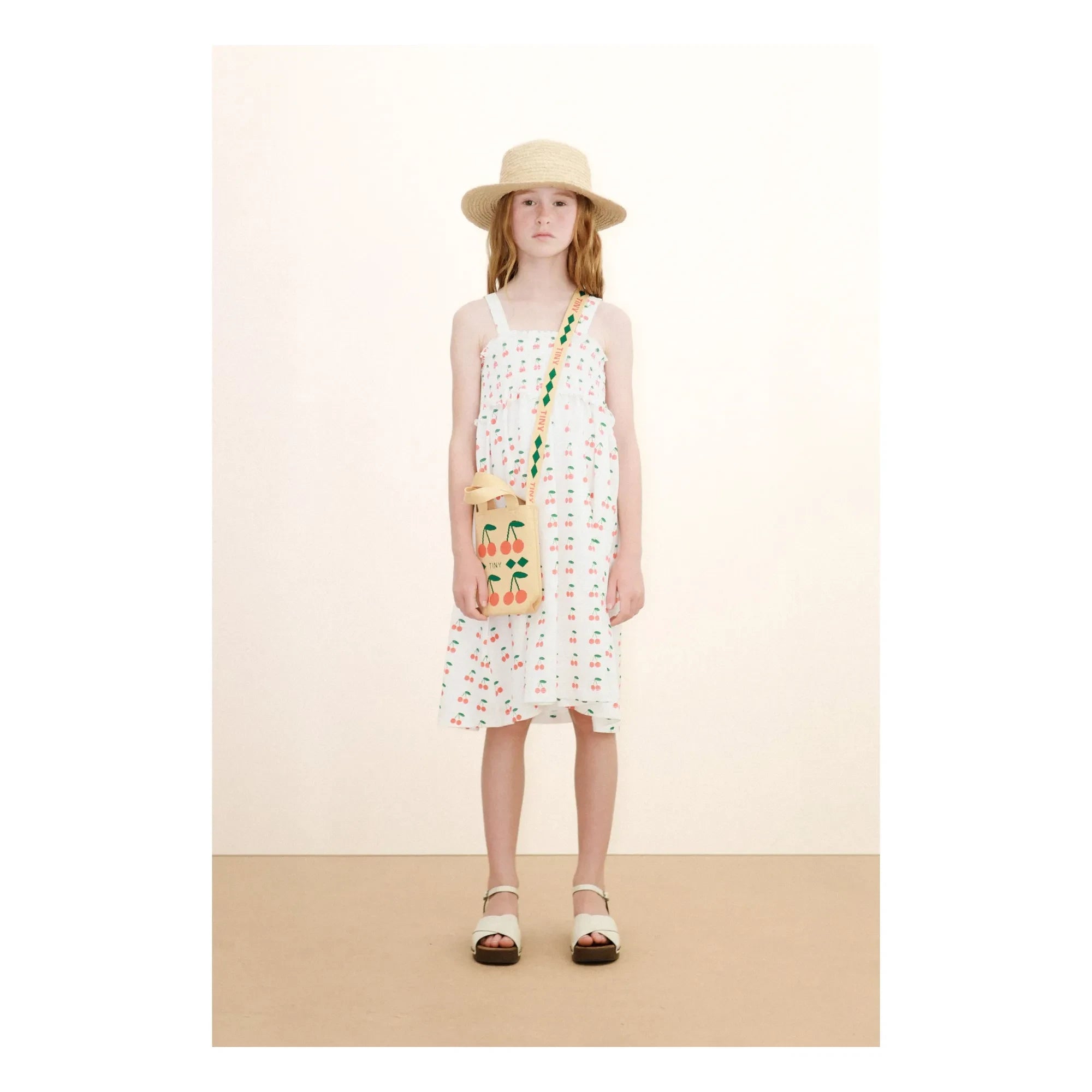 Tinycottons - Cherry Organic Cotton Tank Dress | White
