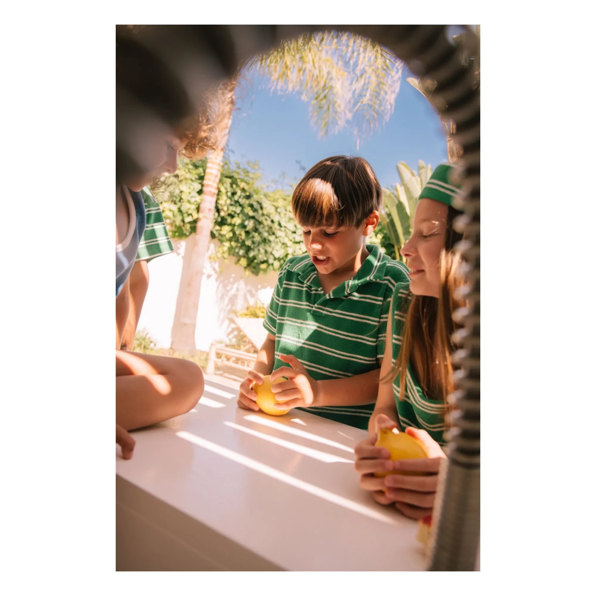 We Are Kids - Leonard Striped Organic Cotton Polo T-Shirt | Green