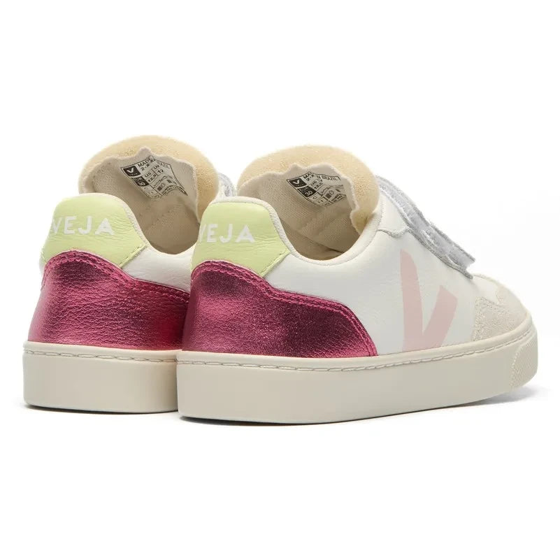 Veja - Çizik Efektli Sneaker Küçük V-90 Deri O.T | Beyaz