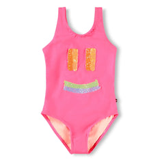 Molo - Nika Smile Swimsuit Made from Recycled Fibers | Fuchsia