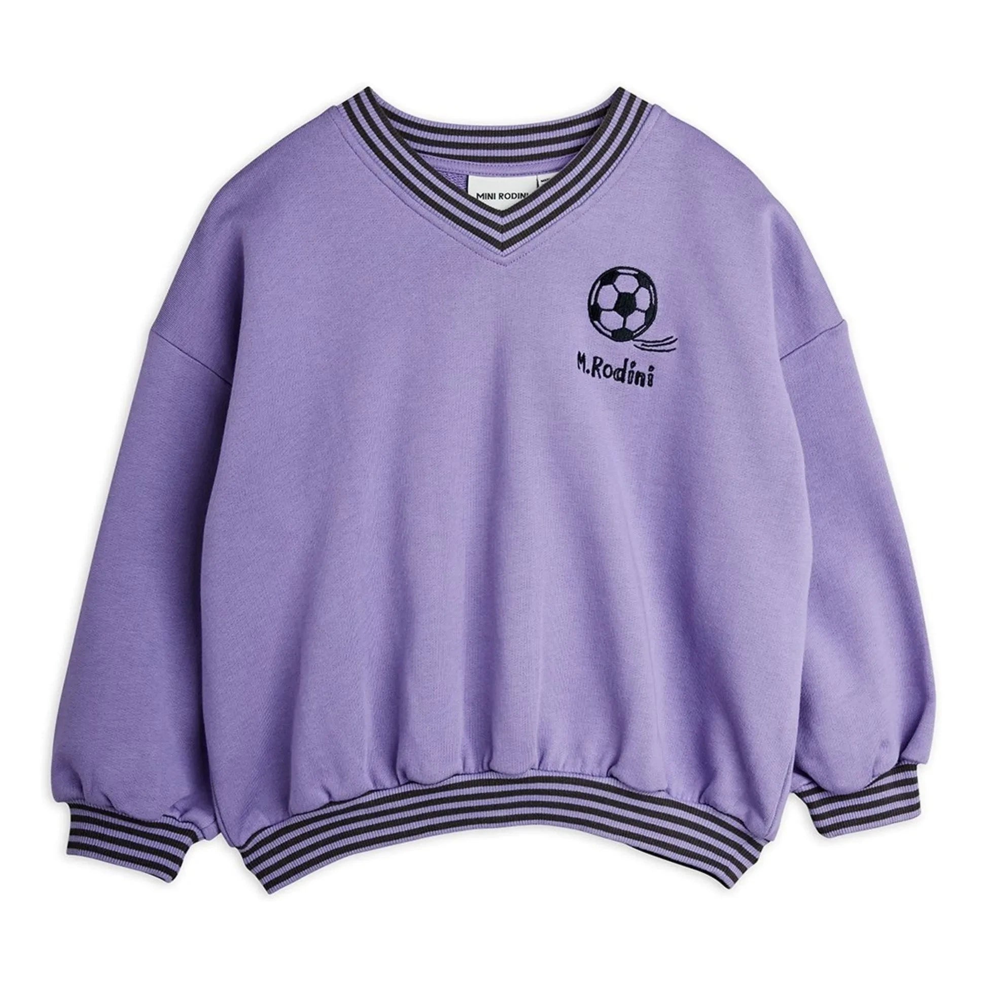 Mini Rodini - Organic Cotton Football Sweatshirt | Purple