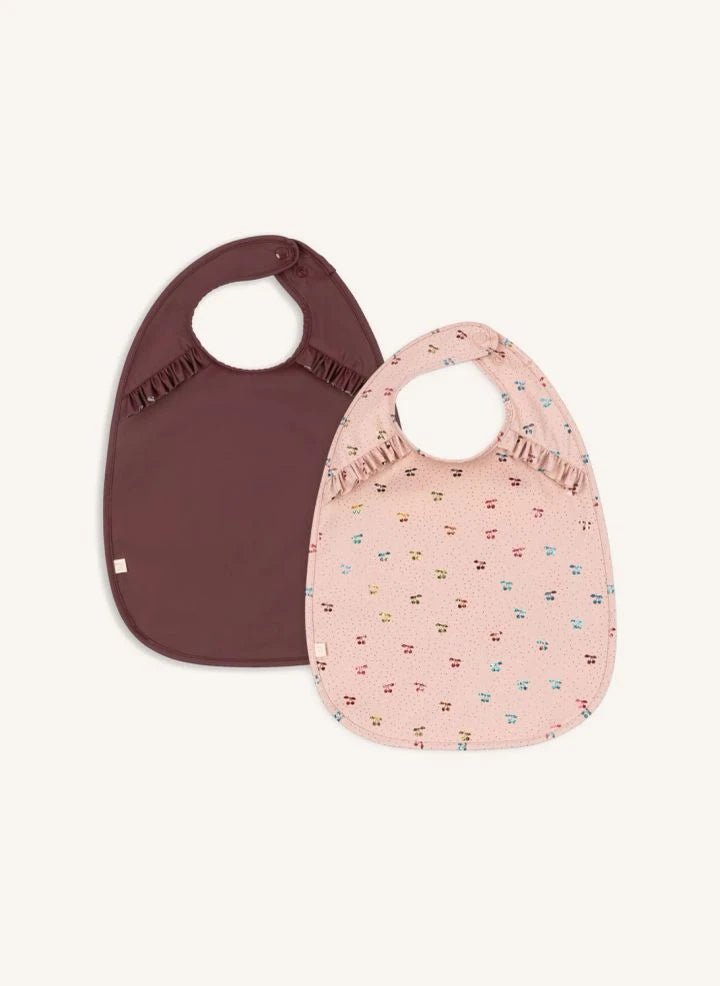 Konges Sløjd - Cherry Glitter Bibs - Set of 2 | Pink