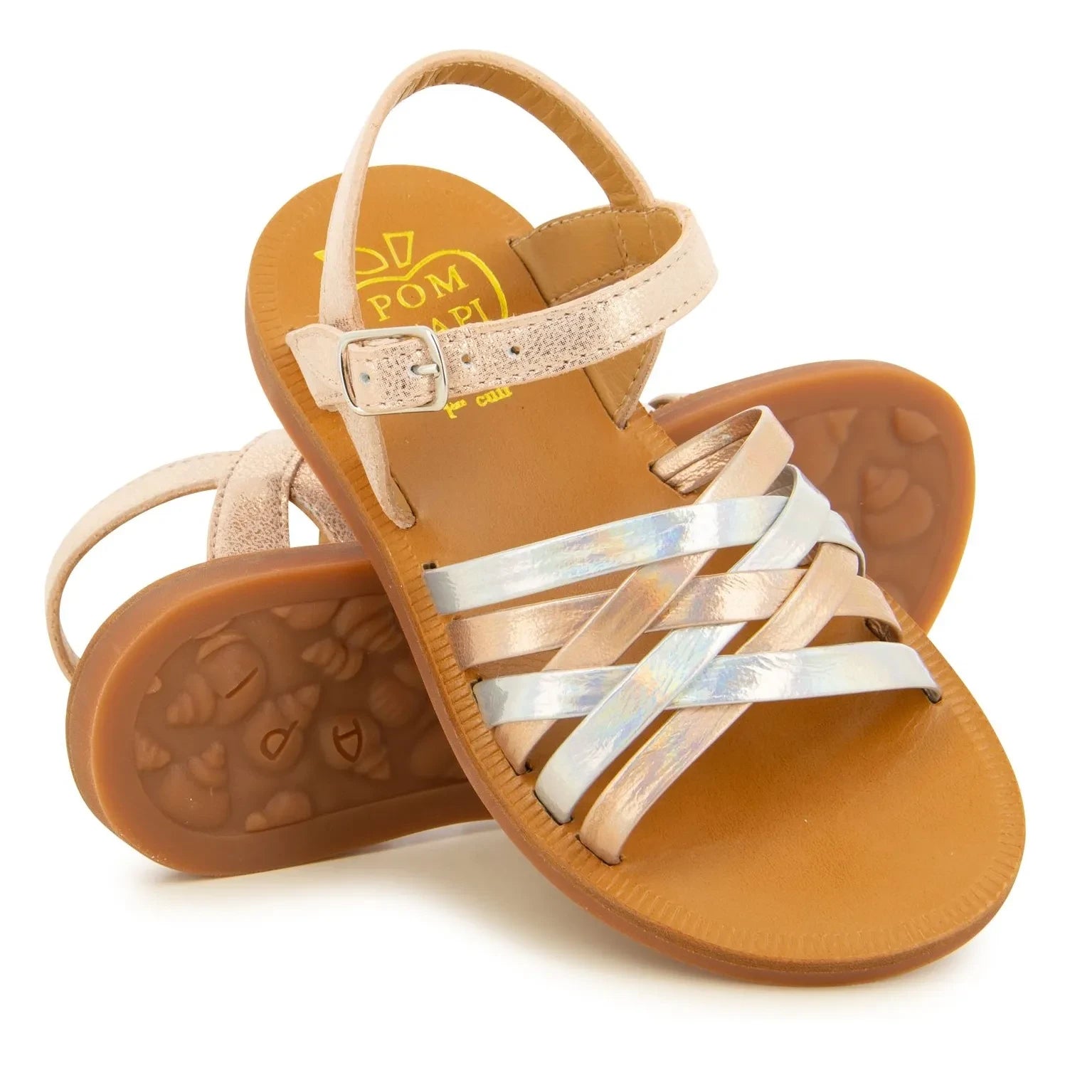 Pom d'Api - Plagette Lux Sandals | Pink Gold