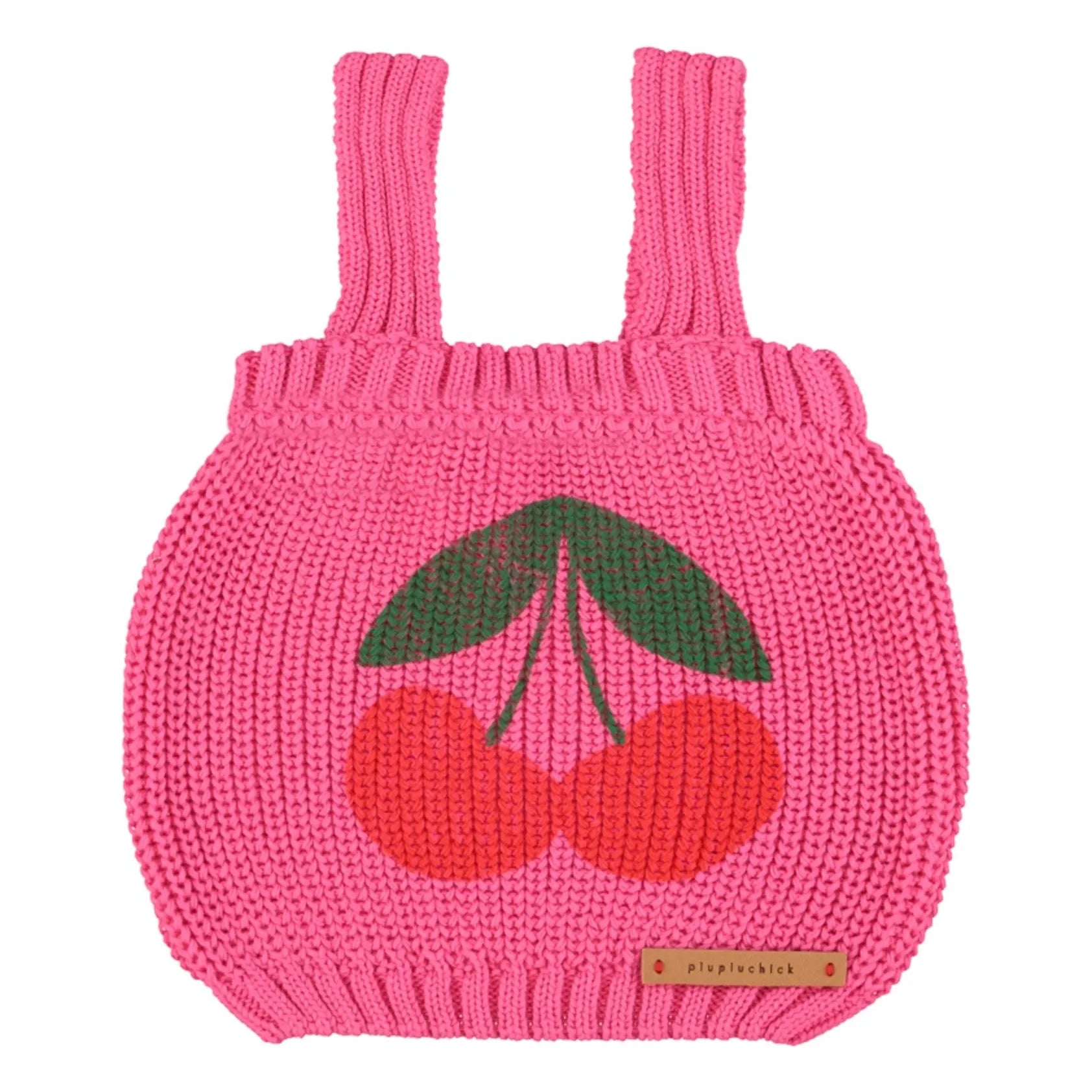 Piupiuchick - Cherry Organic Cotton Knit Top | Fuchsia