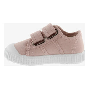 Victoria - Striped Canvas Scratch Sneakers | Nude