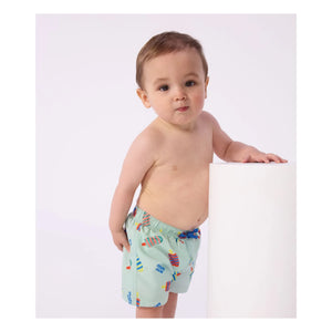 Petit Bateau - Glaces Recycled Fiber Baby Swim Shorts | Turquoise