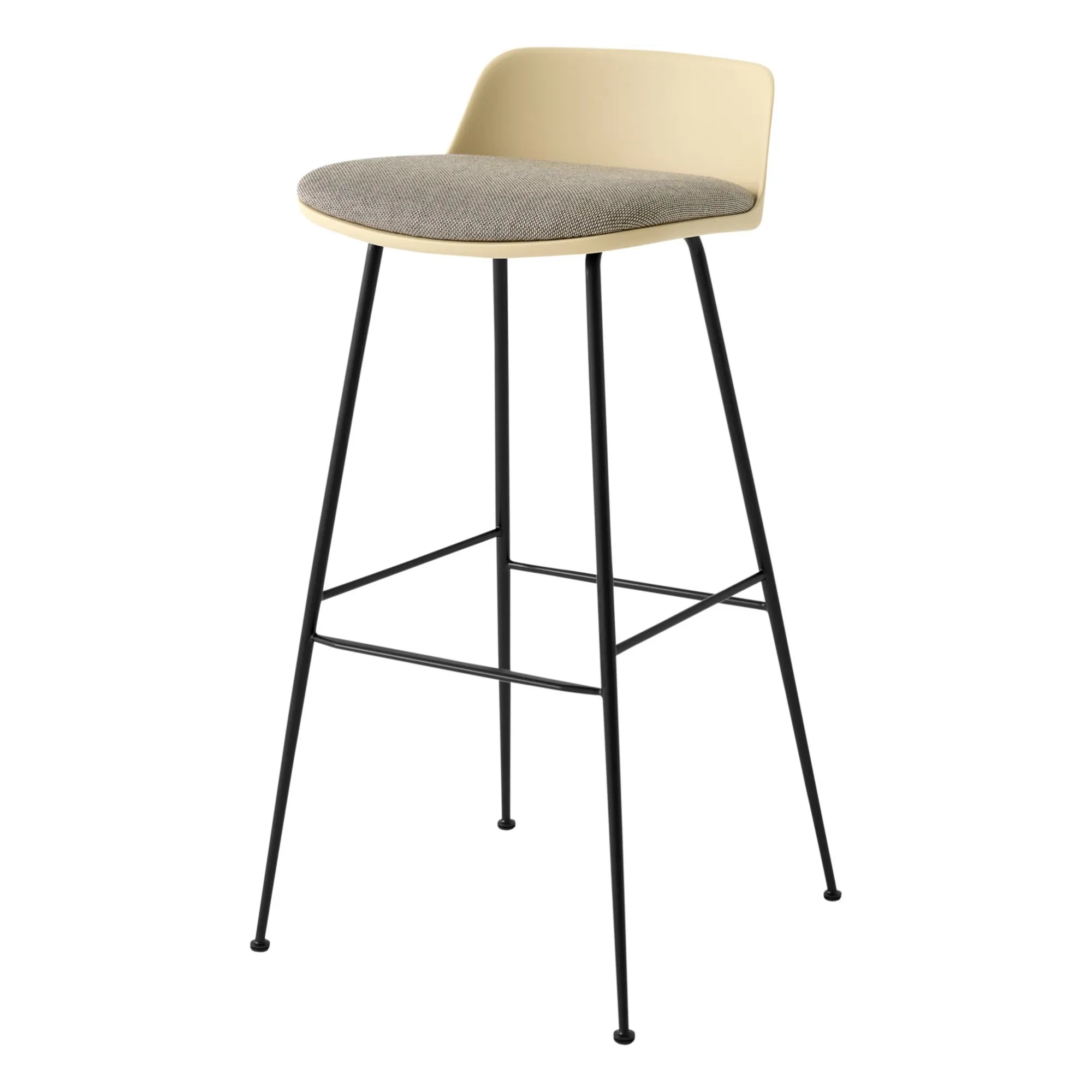 & Tradition - Rely AW87 low bar stool, black frame | Beige