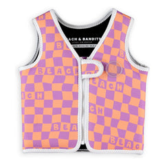 Beach & Bandits - Checked Beach Life Vest Recycled Fibers | Purple